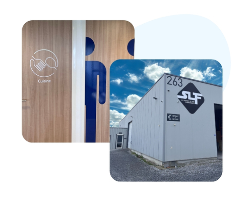 Signalétique intérieure + extérieure par Marque de Fab'
